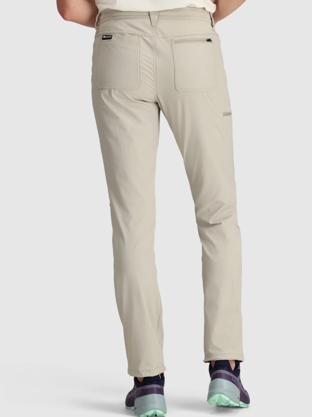 Outdoor Research Women's Straight Leg Hiking Pants in Light Beige